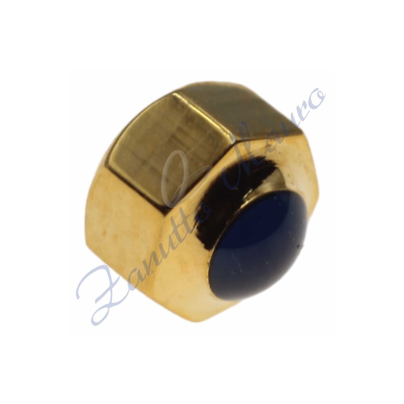 Corona acciaio dorato per Cartier mm 4,75 passo 0,90 cabochon blu