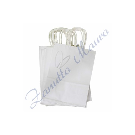 Buste regalo bianche cm 22x16x 8 confezione da 12 pezzi