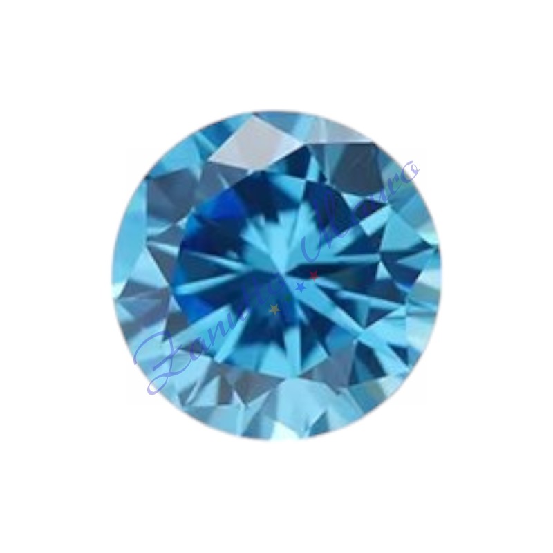 Cubic zirconia rotonda colore topazio azzurro diametro mm 2,00 pezzi 50