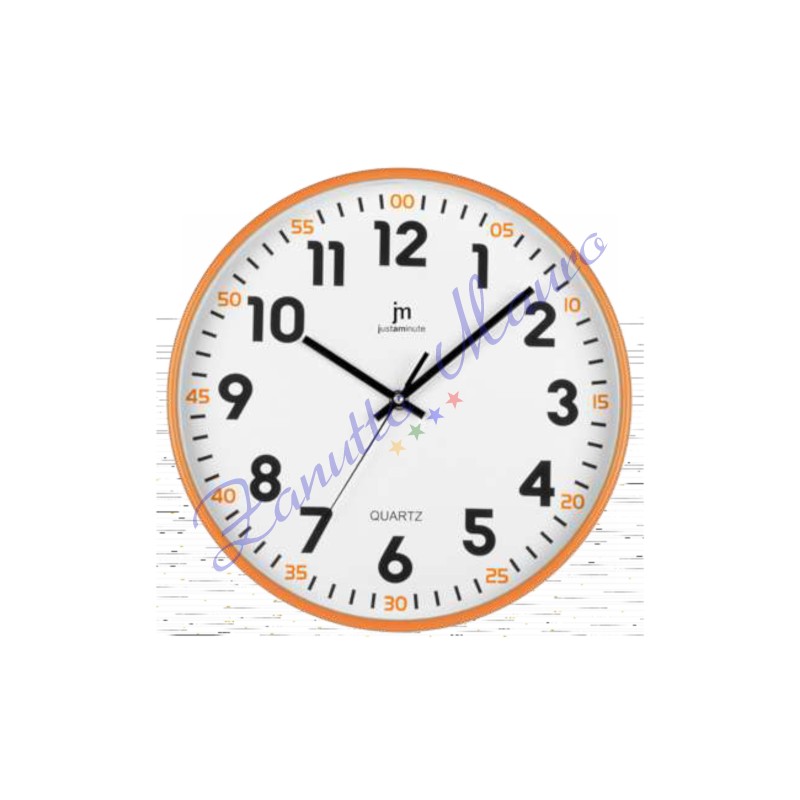 Orologio da parete Justminute 00720 colore arancione diametro cm 30
