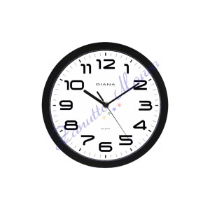 Orologio da parete Diana 111009 colore nero diametro cm 25,50