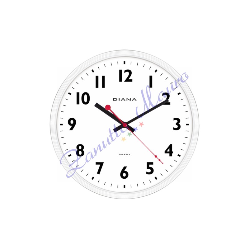 Orologio da parete Diana 111039 colore bianco diametro cm 30