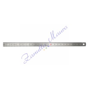 Righello in metallo, acciaio inox, 2 scale, 250 mm