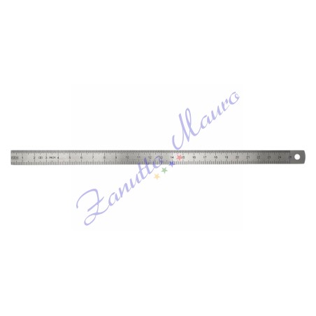 Righello in metallo, acciaio inox, 2 scale, 250 mm