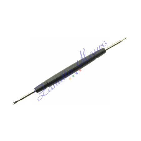 Leva anse nero ecoline con punta e forchetta in metallo. Lunghezza mm 90