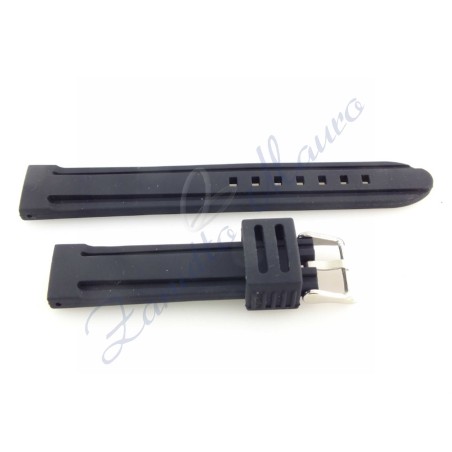 Cinturino gomma nera ansa 20