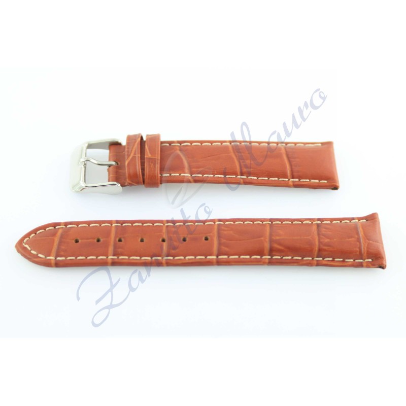 Cinturino Alfa CTK cucito JP013 marrone gold ansa 22