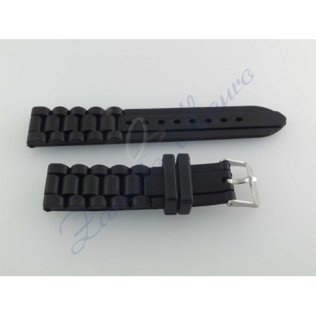 Cinturino silicone nero ansa 20