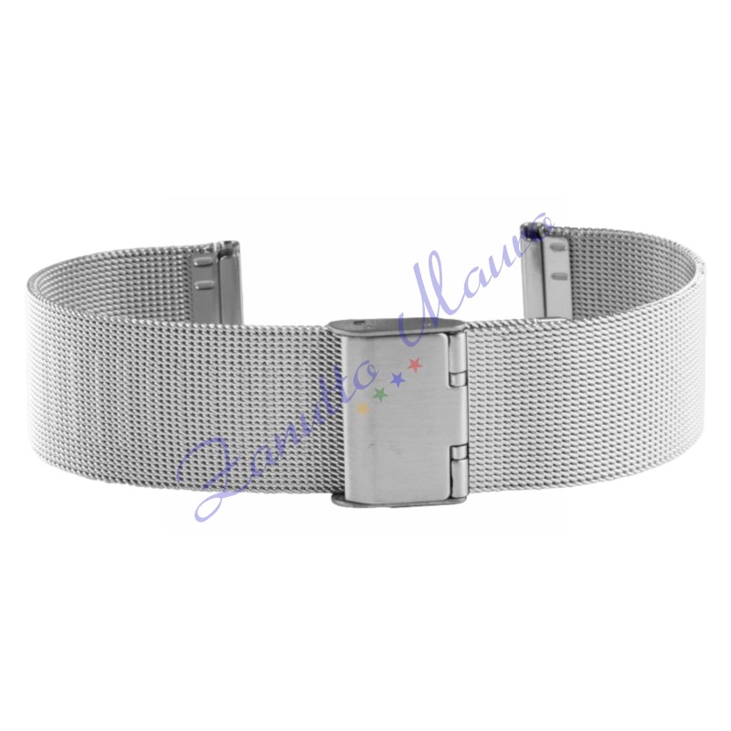 Bracciale Mesh grana fine con scorrevole in acciaio ansa 18
