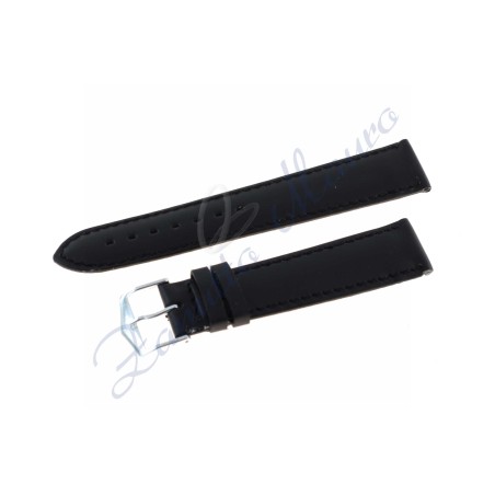 Cinturino pelle piatto 121/P nero ansa 18