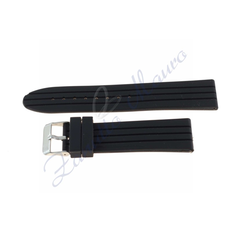 Cinturino in gomma nera J223 ansa mm 22 soft touch