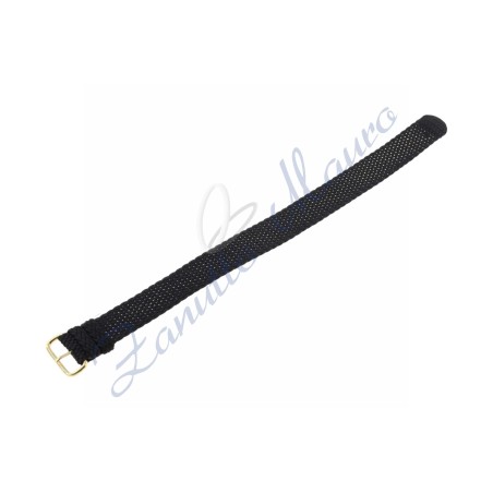 Cinturino in perlon colore nero con fibbia in acciao dorato ansa mm 16