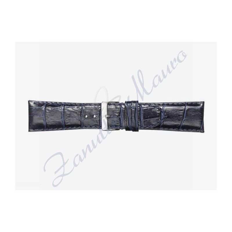 Cinturino 454SP in pelle blu scuro ansa 28 stampa cocco