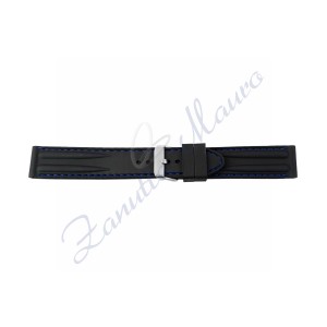 Cinturino 389 in silicone ansa mm 24 con cuciture blu