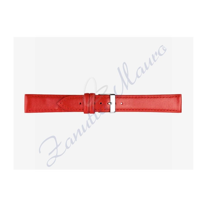 Cinturino 694 in pelle semiribordato 14x12 colore rosso