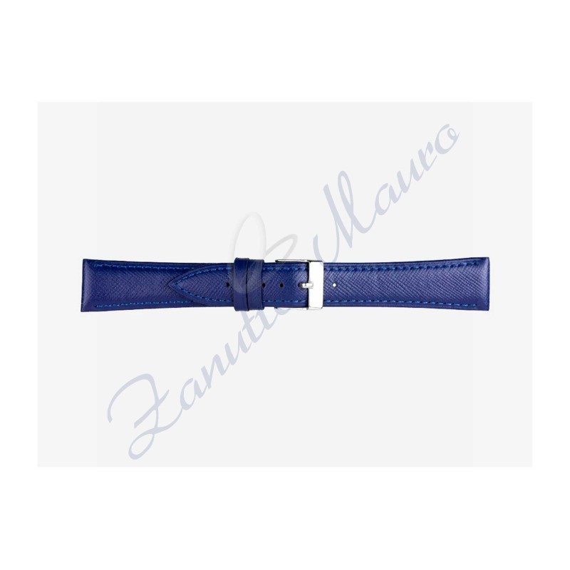 Cinturino 597 in pelle stampa saffiano 20x16 colore blu scuro