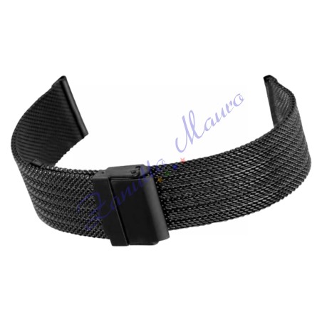 Bracciale Mesh WD027 con scorrevole in acciaio brunito ansa 18