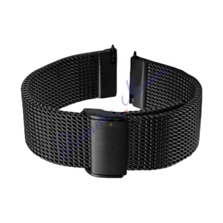 Cinturino maglia Milano WD024QR in acciaio nero ansa 20 con easy pin