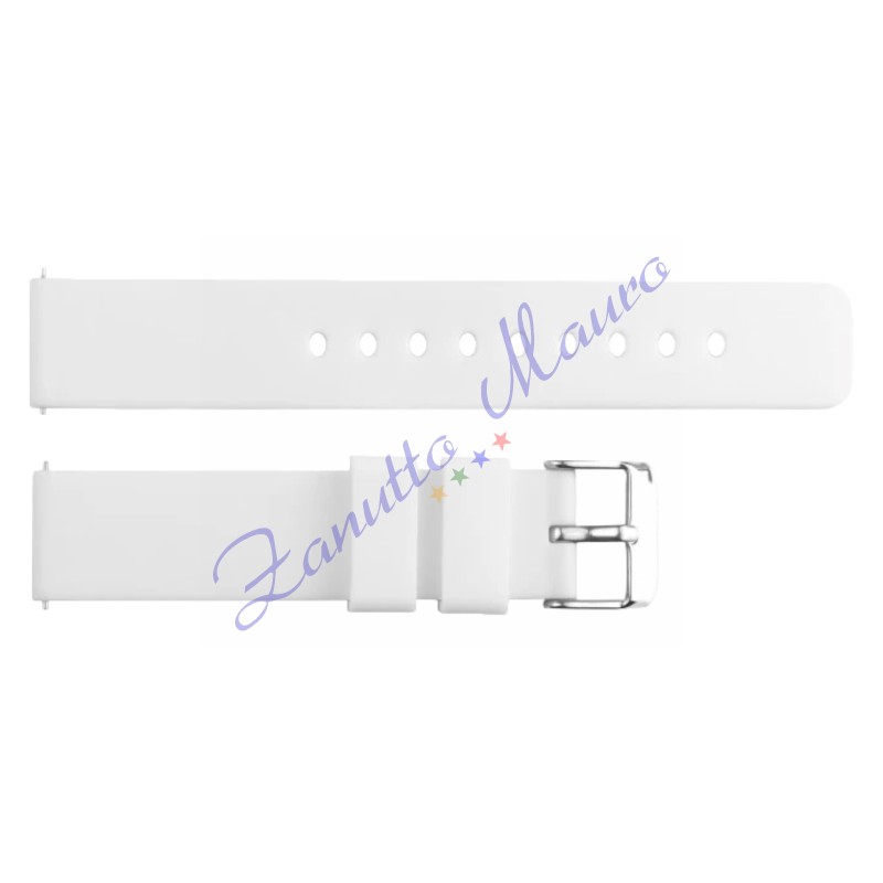 Cinturino JD417 in silicone bianco mm 12 fibbia in acciaio