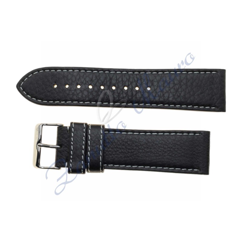 Cinturino in pelle colore nero stampa toro ansa mm 26