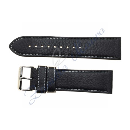 Cinturino in pelle colore nero stampa toro ansa mm 26