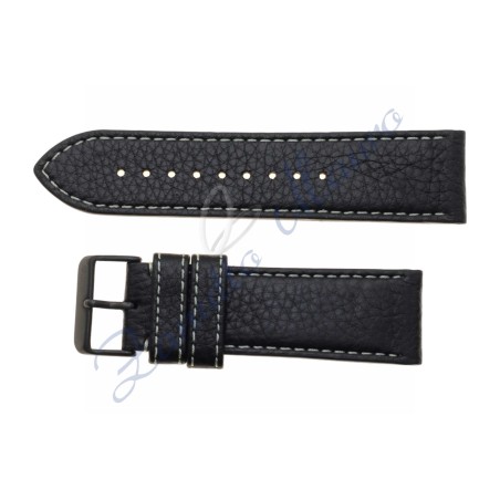 Cinturino in pelle colore nero stampa toro ansa mm 26