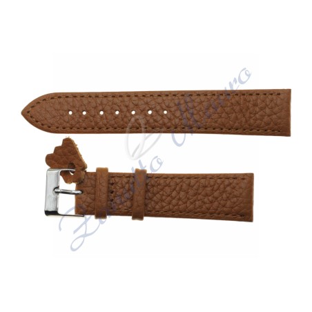 Cinturino in pelle colore marrone gold stampa toro ansa mm 22