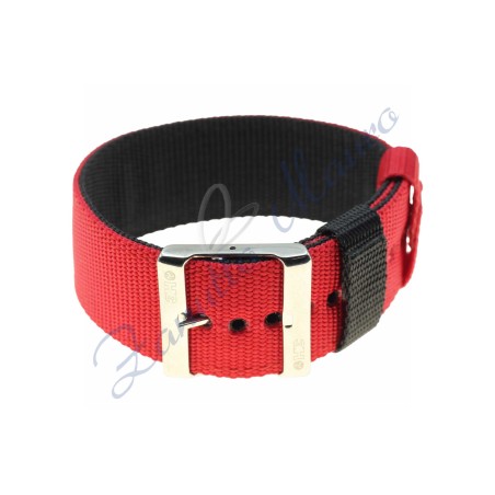 Cinturini NATO reversibile colore rosso e nero ansa mm 26