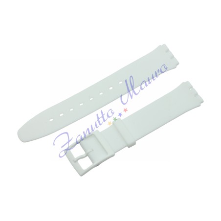 Cinturino in silicone per Swatch ansa mm 16 colore bianco