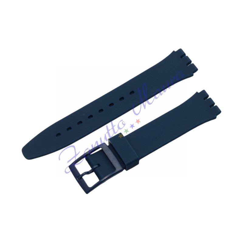 Cinturino in silicone per Swatch ansa mm 17 colore blu navy