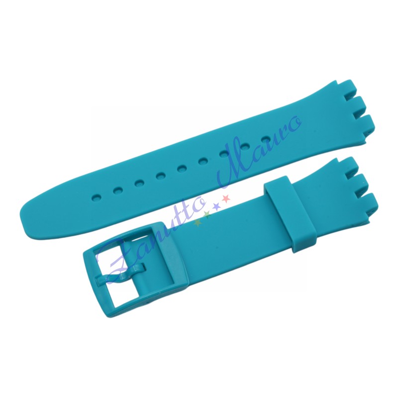 Cinturino in silicone per Swatch ansa mm 20 colore verde acqua