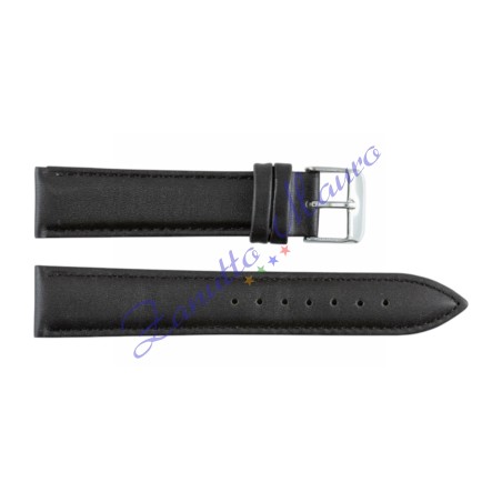 Cinturino 670XL in pelle liscia imbottito colore nero ansa mm 24