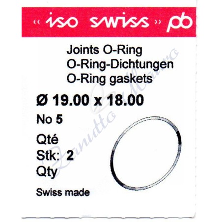 OR Standard ISO005 busta 2 pz Diam.int. 18.00 sezione 0.50