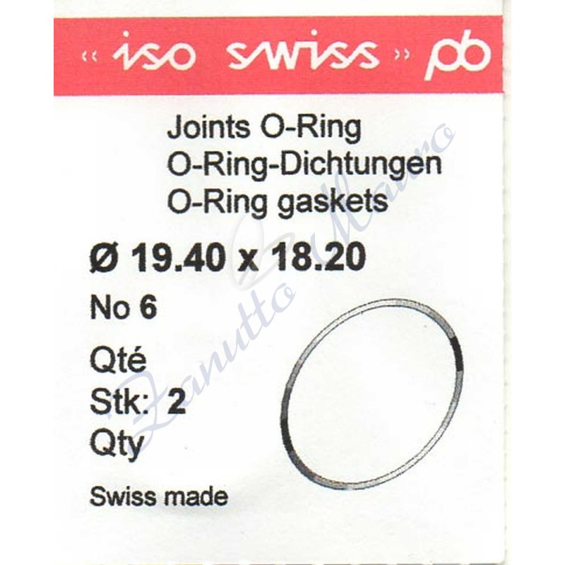 OR Standard ISO006 busta 2 pz Diam.int. 18.20 sezione 0.60