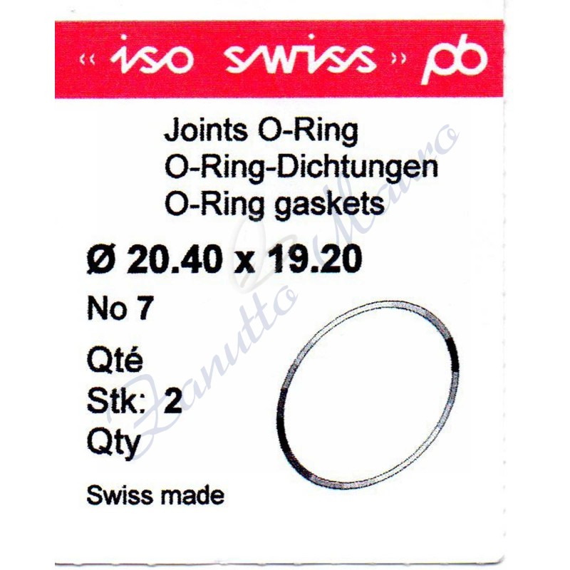 OR Standard ISO007 busta 2 pz Diam.int. 19.20 sezione 0.60