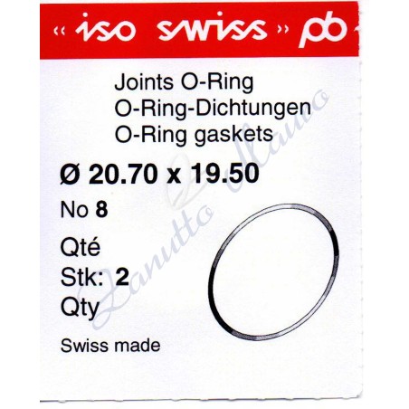 OR Standard ISO008 busta 2 pz Diam.int. 19.50 sezione 0.60