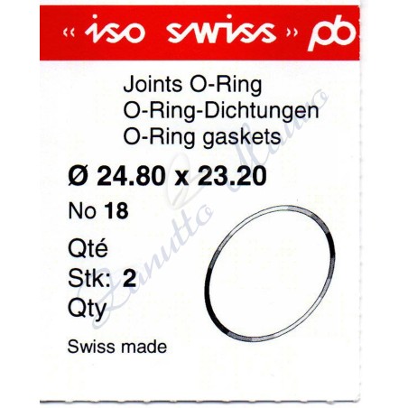 OR Standard ISO018 busta 2 pz Diam.int. 23.20 sezione 0.80