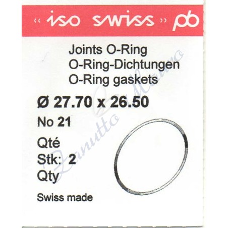 OR Standard ISO021 busta 2 pz Diam.int. 26.50 sezione 0.60