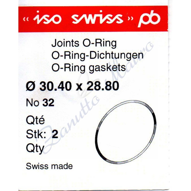 OR Standard ISO032 busta 2 pz Diam.int. 28.80 sezione 0.80