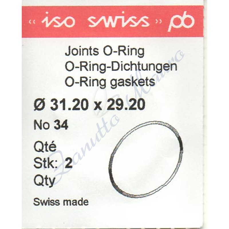 OR Standard ISO034 busta 2 pz Diam.int. 29.20 sezione 1.00