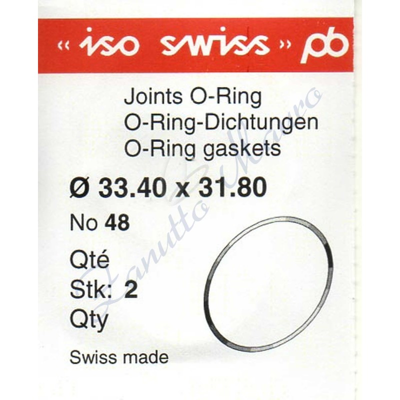 OR Standard ISO048 busta 2 pz Diam.int. 31.80 sezione 0.80