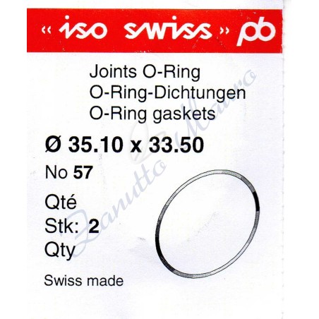 OR Standard ISO057 busta 2 pz Diam.int. 33.50 sezione 0.80