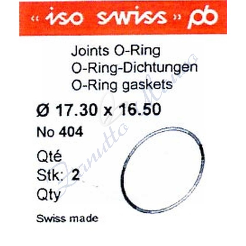 O-Ring Quartz ISO404 busta 2 pz Diam.int. 16.50 sezione 0,40