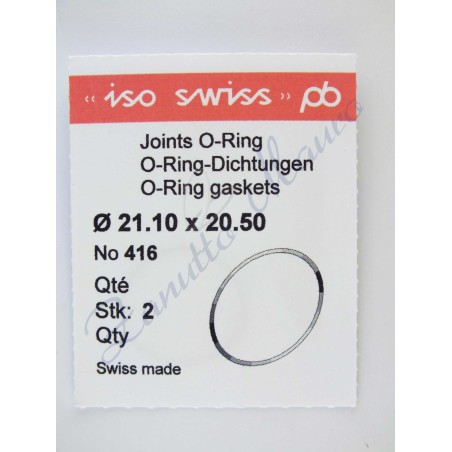 O-Ring Quartz ISO416 busta 2 pz Diam.int. 20.50 sezione 0,30