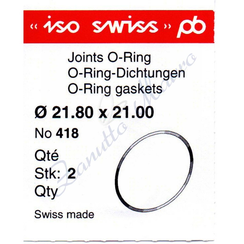 O-Ring Quartz ISO418 busta 2 pz Diam.int. 21.00 sezione 0,40
