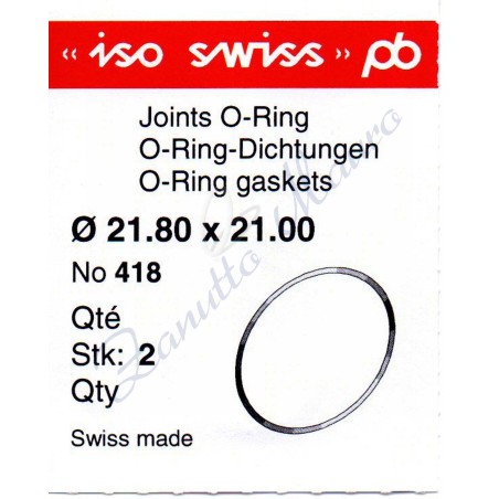 O-Ring Quartz ISO418 busta 2 pz Diam.int. 21.00 sezione 0,40