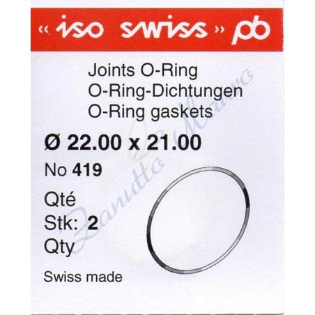 O-Ring Quartz ISO419 busta 3 pz Diam.int. 21.00 sezione 0,50