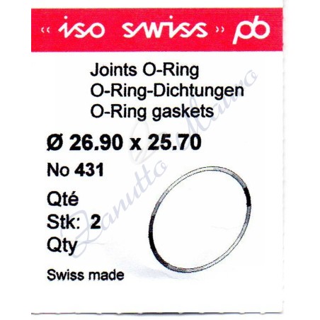O-Ring Quartz ISO431 busta 2 pz Diam.int. 25.70 sezione 0,60