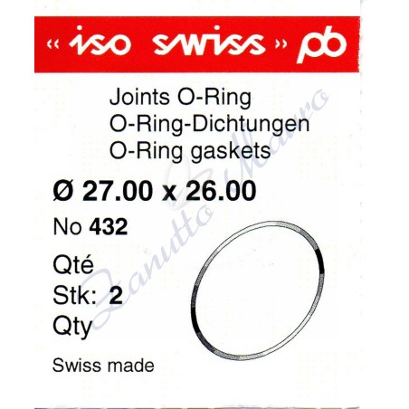 O-Ring Quartz ISO432 busta 2 pz Diam.int. 26.00 sezione 0,50