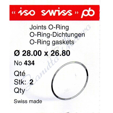 O-Ring Quartz ISO434 busta 2 pz Diam.int. 26.80 sezione 0,60